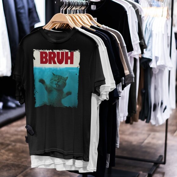 Bruh Funny Cat Meme T-Shirt - Picture 4 of 7